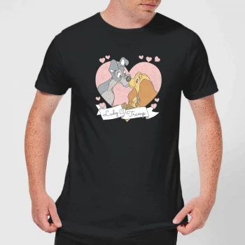 Image of Disney Lady And The Tramp Love Mens T-Shirt - Black - 5XL