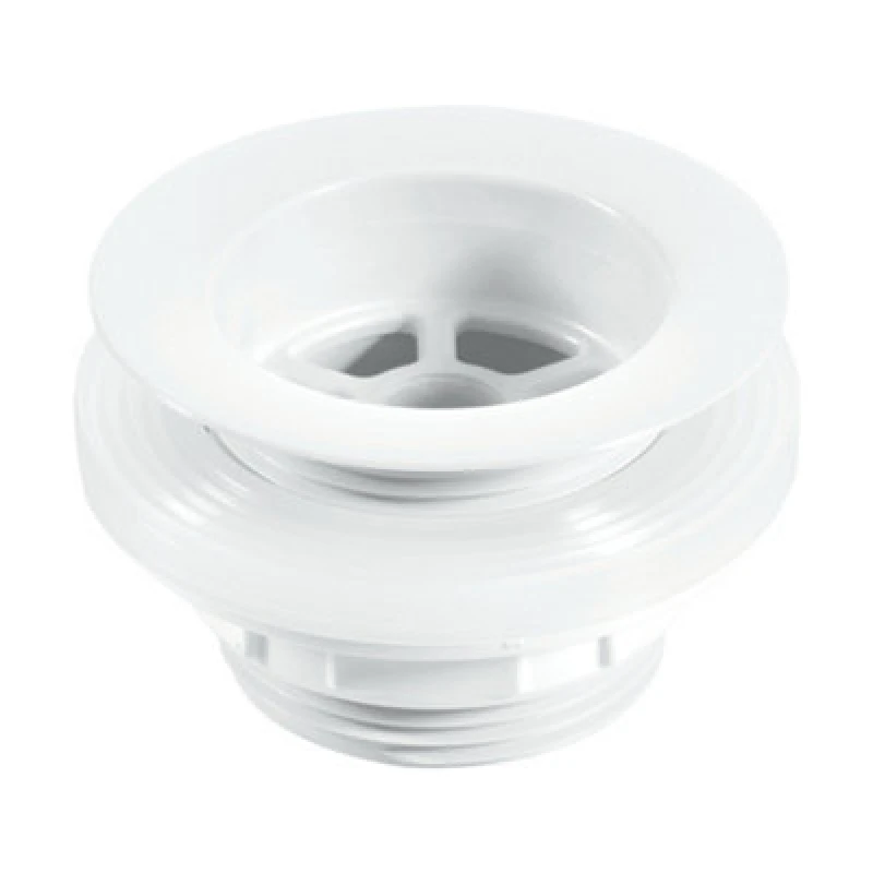 Image of McAlpine W4 Backnut Bath Waste: 70mm White Plastic Flange x 1.5" Tail: Unslotted: White PVC Plug White