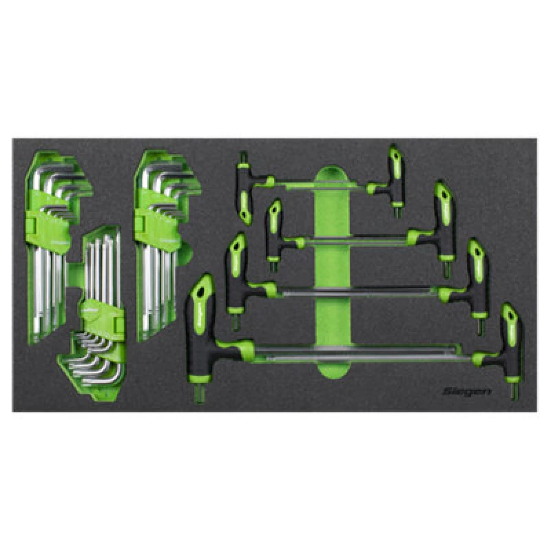 Image of Sealey S01280 Siegen T-Handle & Standard Hex/TRX-Star Key Set with Tool Tray 35pc - Sealey SEAL_S01280