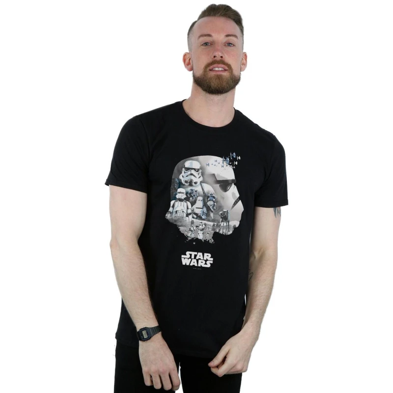Image of Star Wars Star Wars Men Stormtrooper Montage T-Shirt in Black Size: Small Black S Male 5059276717742
