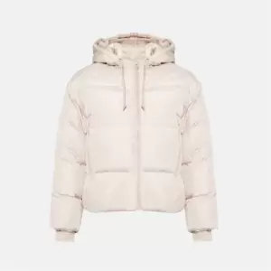 Image of Missguided Plus Size Hooded Puffer Coat - Beige