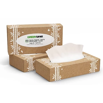 Image of Greencane Paper 2 Ply Facial Tissues - 90 sheets.