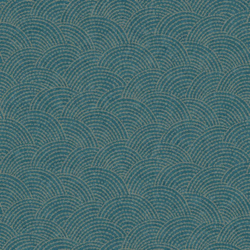 Image of Grandeco Boutique Shell Metallic Curve Luxury Weight Embossed Wallpaper, Navy Blue