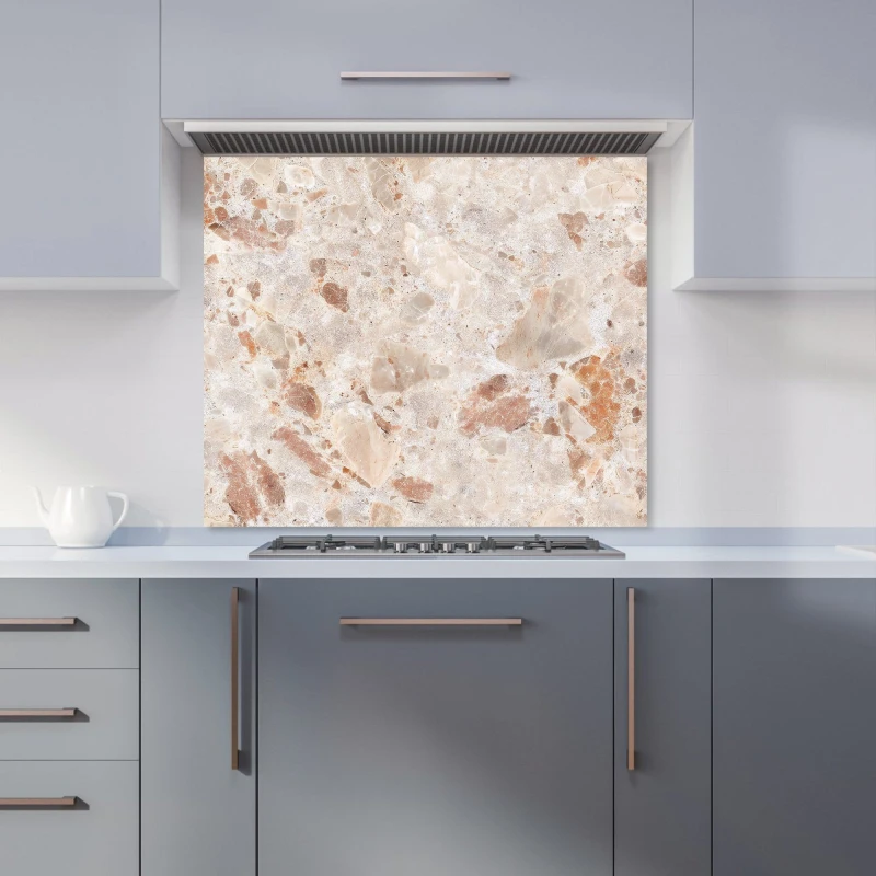 Image of Warren Reed - Designer Polished Sweet Peach Quartz Effect Kitchen Splashback in Teal Size: 600mm x 750mm Teal Unisex 600mm x 750mm