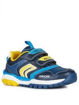 Image of Geox Boys Tuono Strap Trainer - Navy Yellow