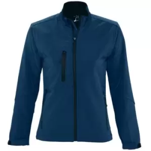 Image of SOLS Womens/Ladies Roxy Soft Shell Jacket (Breathable, Windproof And Water Resistant) (S) (Abyss Blue)
