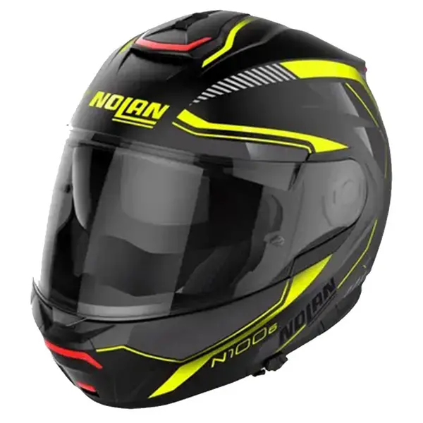 Image of Nolan N100-6 Surveyor N-COM 022 Flat Black (Yellow White Anthracite) Modular Helmet Size S