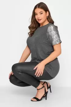 Image of Snake Print Sleeve T-Shirt