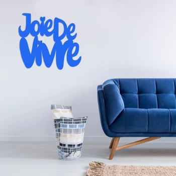 Image of Joie De Vivre - Blue Blue Decorative Wooden Wall Accessory