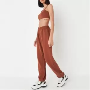 Image of Missguided Jogger and Bralet Set - Brown