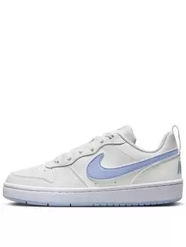 Image of Nike Older Girls Court Borough Low Recraft Trainers, White/Blue, Size 4 Older