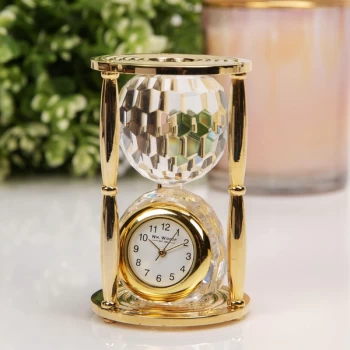 Image of WILLIAM WIDDOP Miniature Glass Clock - Crystal Hour Glass