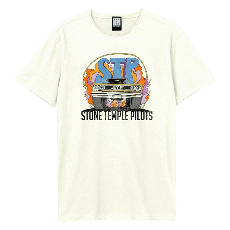 Image of Amplified Amplified Men Vintage Muscle Car Stone Temple Pilots T-Shirt in White Size: X-Small White XS Male 5063652186732