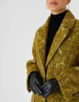 Image of Accessorize Womens Black Leather Gloves, Size: S / M