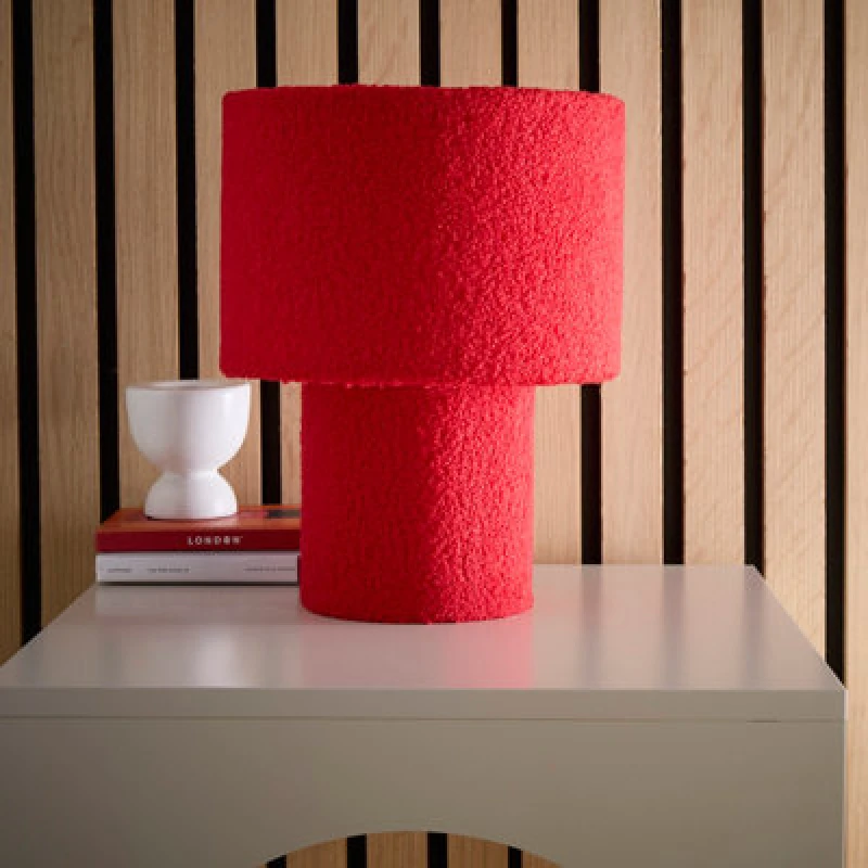Image of K Living Osaka Beautiful Red Teddy Velvet Table Lamp