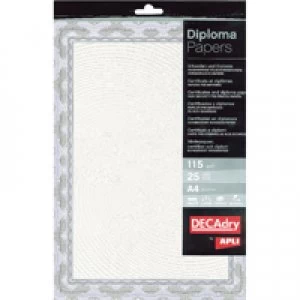 Image of Decadry Border Certificate A4 Paper 115gsm Blue Pack of 25 OSD4040