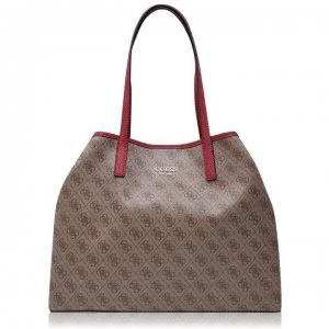 Image of Guess Guess Large Logo Tote Vikky Bag - Brown BRO