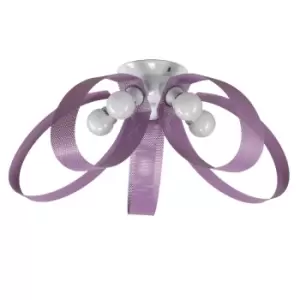 Image of Mila 5 Light Semi Flush Ceiling Light, Mauve