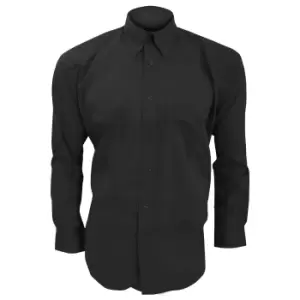Image of Kustom Kit Mens Long Sleeve Corporate Oxford Shirt (20inch) (Black)