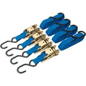 Image of Draper 375KG Ratcheting Tie Down Strap Set (4 Piece)