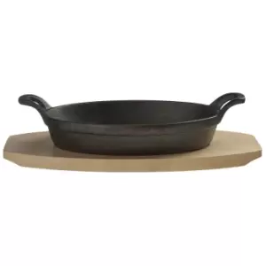 Image of Hygge Oval Serving Dish on Wood Base
