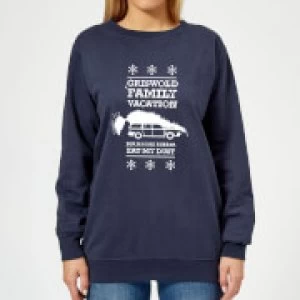 Image of National Lampoon Griswold Vacation Ugly Knit Womens Christmas Sweatshirt - Navy - XL