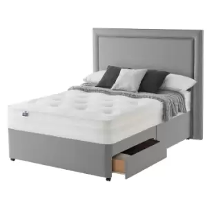 Image of Silentnight Mirapocket 1200 180cm 2 Drawer Divan Bed Set - Slate Grey No Headboard