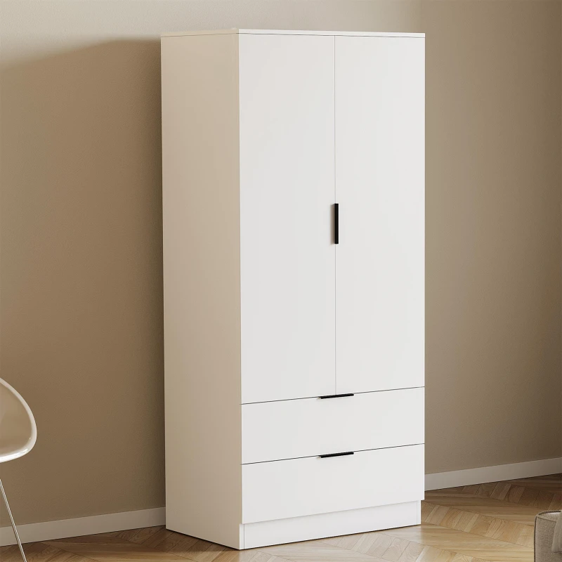 Image of Lassic Trega 2 Door 2 Drawer Wardrobe White unisex 2+2