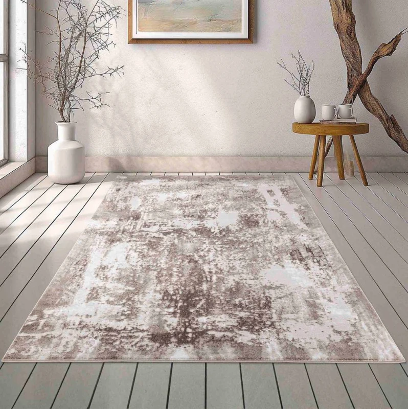 Image of Serenity Modern Abstract Acrylic Contemporary Area Rugs Stone 160X230 Cm