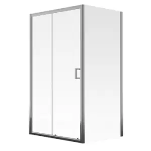 Image of Aqualux Edge 8 Silver Frame 1 Panel Sliding Shower Door (W)1700mm
