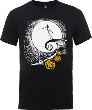 Image of Disney The Nightmare Before Christmas Jack Skellington Pumpkin King Black T-Shirt - XS