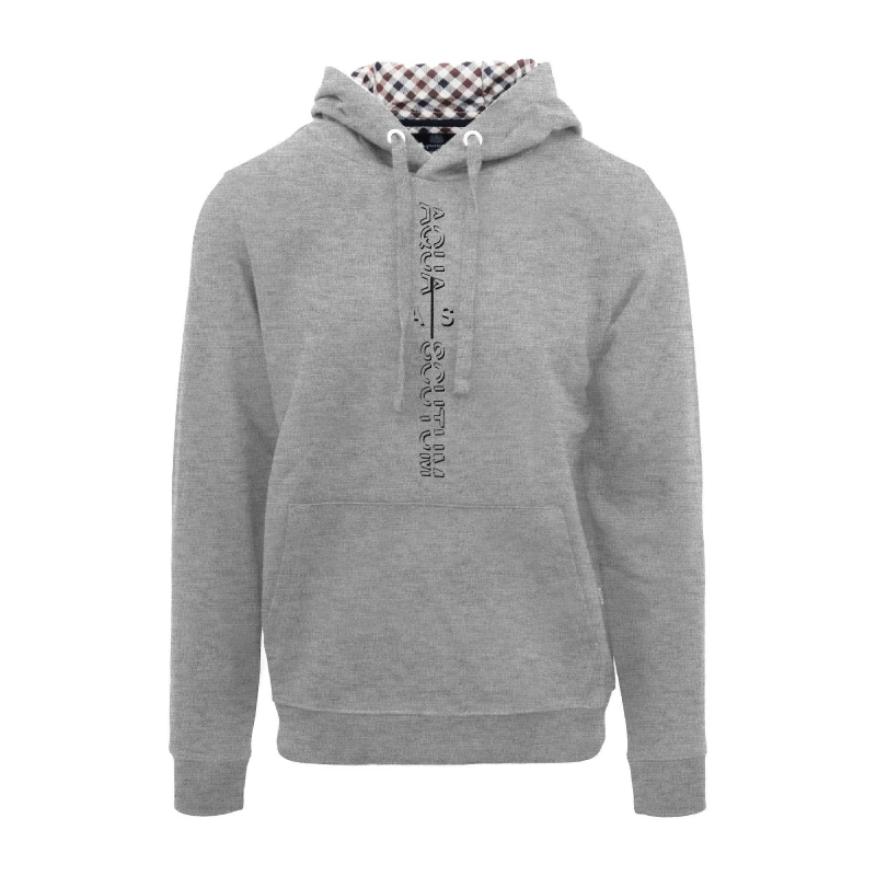 Image of Aquascutum Mens Hdy Sweat Pull Over Hoodie - Grey Male S
