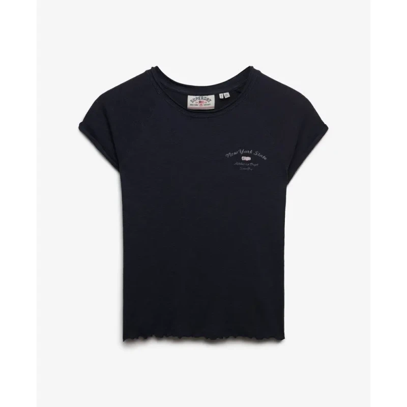 Image of Superdry Womens T-Shirt Superdry Graphique Slub Athletic Essentials Bleu Female XL