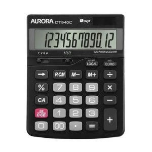 Image of Aurora DT940C Semi Desk Calculator 12 Digit LCD Display
