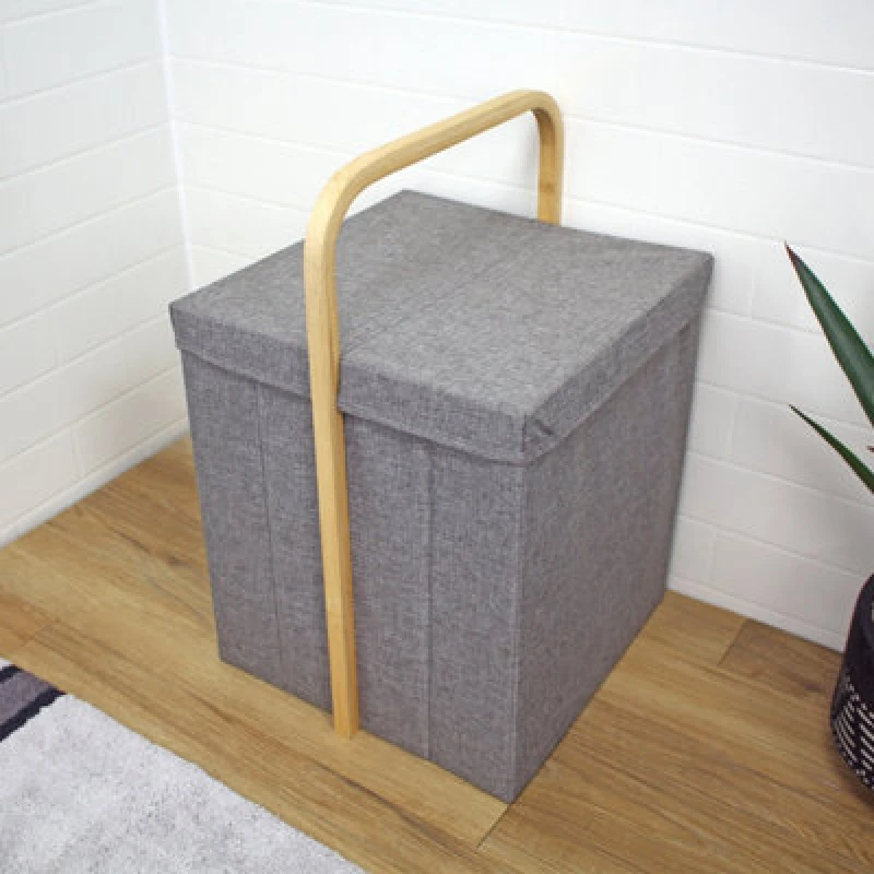 Image of Showerdrape Cotswold Grey Single Laundry Hamper with Lid Grey
