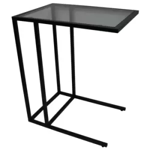 Image of Techstyle Watsons- Metal Side Table With Glass Top Black
