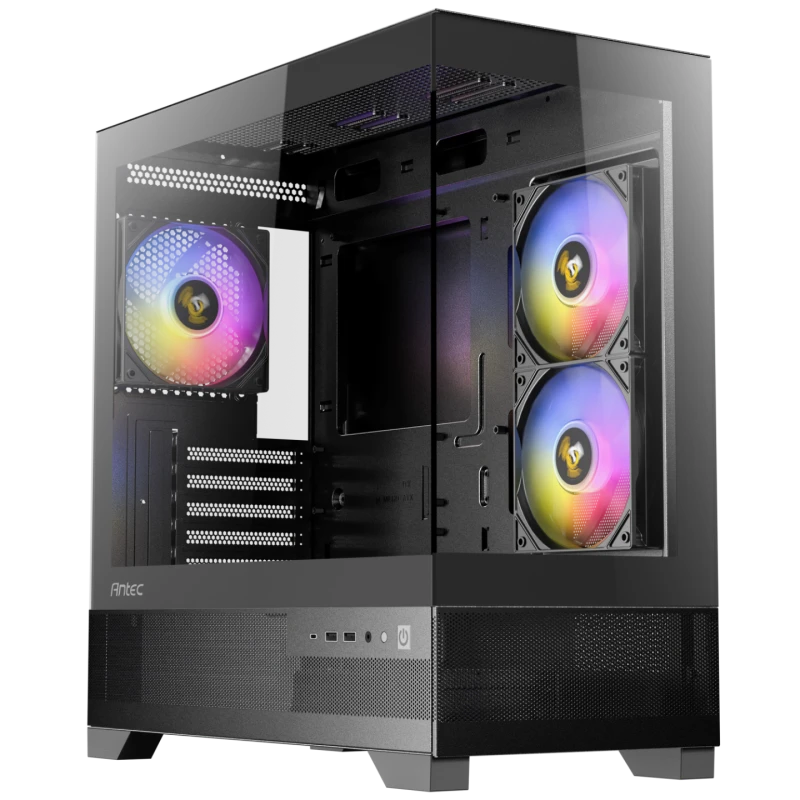 Image of Antec Antec Cx500m Micro Tower Gaming Case Black 2 X USB 3.0 / 1 X USB Type-C Tempered Glass Side Panel Micro-Atx/Itx 0-761345-10099-1