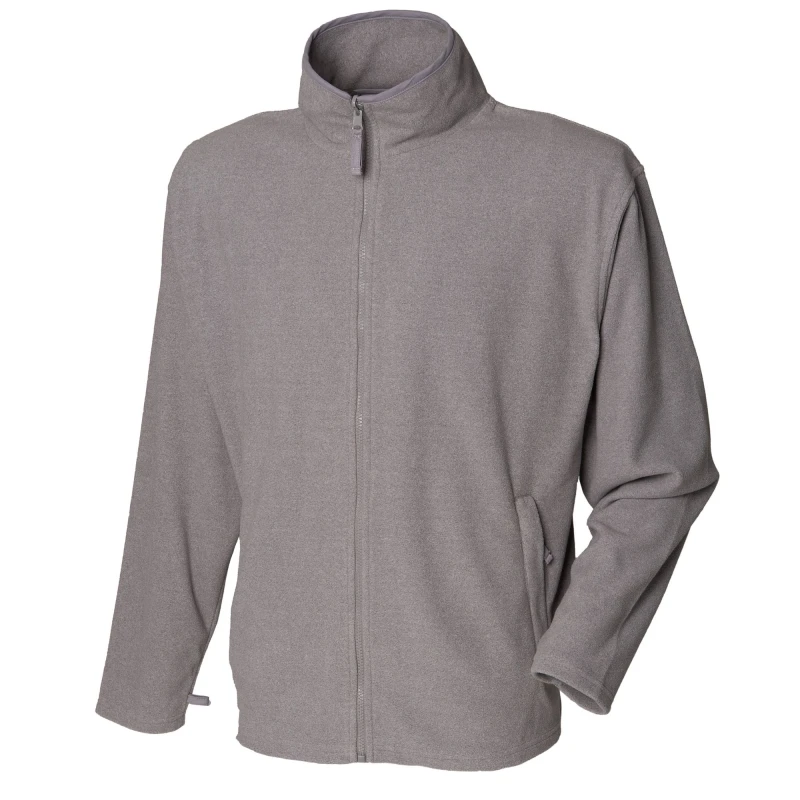 Image of Henbury Mens Microfleece Anti-Pill Jacket in Grey Size: Medium Grey Male M