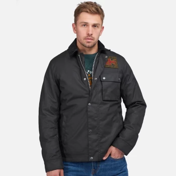 Image of Barbour X Steve McQueen Mens Workers Wax Jacket - Black - XL