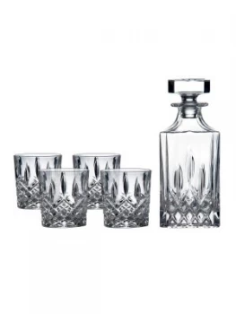 Image of Royal Doulton Spirit Decanter and Four Old Fashion Tumblers