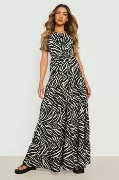 Image of Zebra Tiered Maxi Dress