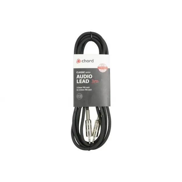 Image of Citronic 3m Chord Classic Audio Leads 3.5mm TRS Jack Plug to 3.5mm TRS Jack Plug A-CAB141887