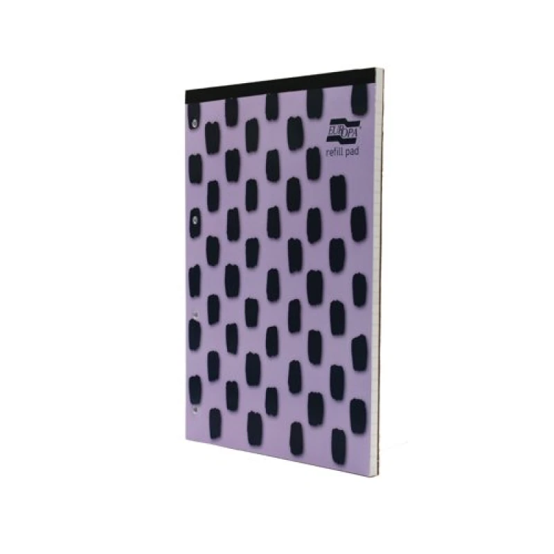Image of Europa Splash A4 Refill Pad Headbound 140 Pages 80gsm FSC Paper Ruled With Margin Punched 4 Holes Purple (Pack 6) - EU1510Z
