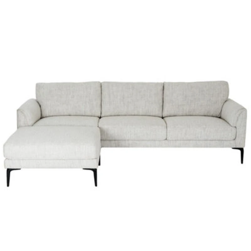 Image of Hill Interiors Zephra Three Seater Sofa With Footstool - Metal - L81 X W241 X H80 Cm - White