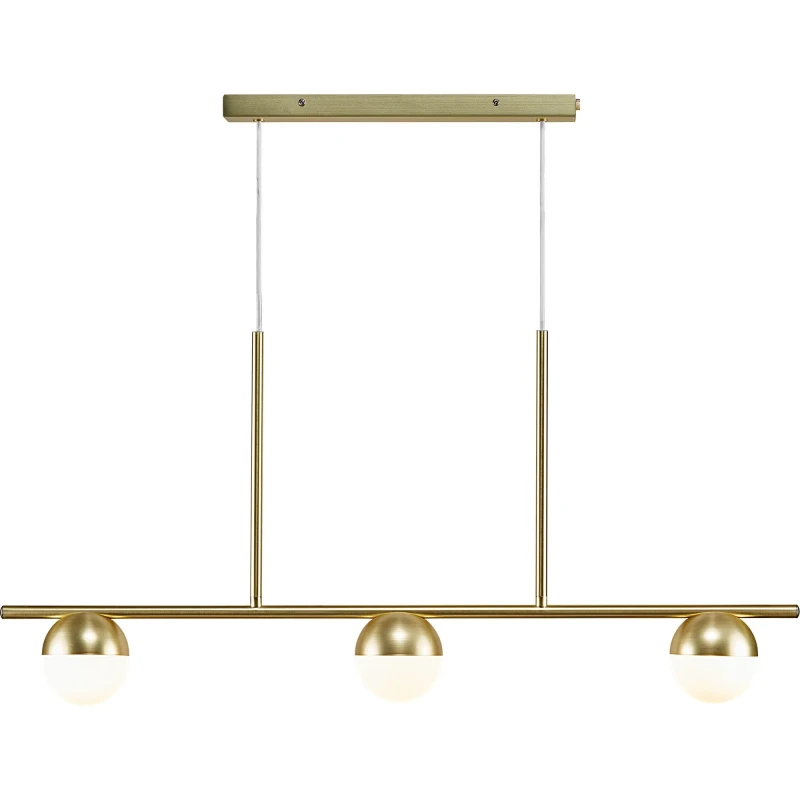 Image of Nordlux Contina Indoor Pendant Rail Light Brass Metal G9 Light Hand Blown Glass, IP20 in Gold Gold Unisex