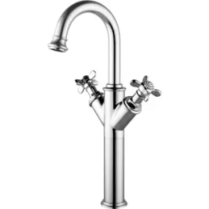 Image of Tall Chrome Double Lever Basin Mixer Tap - Camden