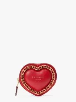 Image of Kate Spade Amour Puffy 3D Heart Coin Purse, Lingonberry, One Size