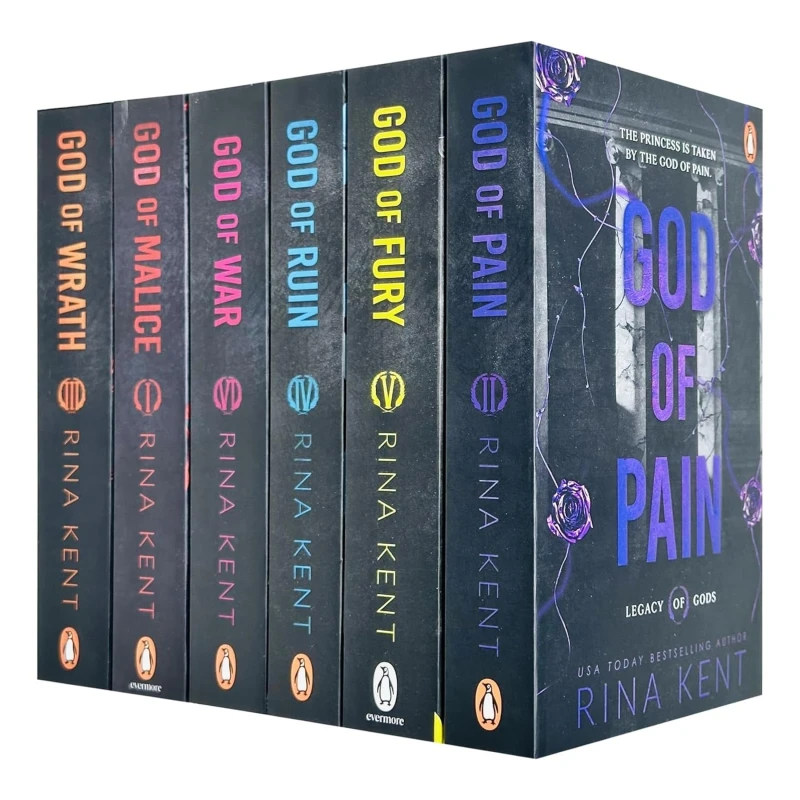 Image of Legacy of Gods 6 Book Collection By Rina Kent Including God of Pain God of Fury God of Wrath Rina Kent Books