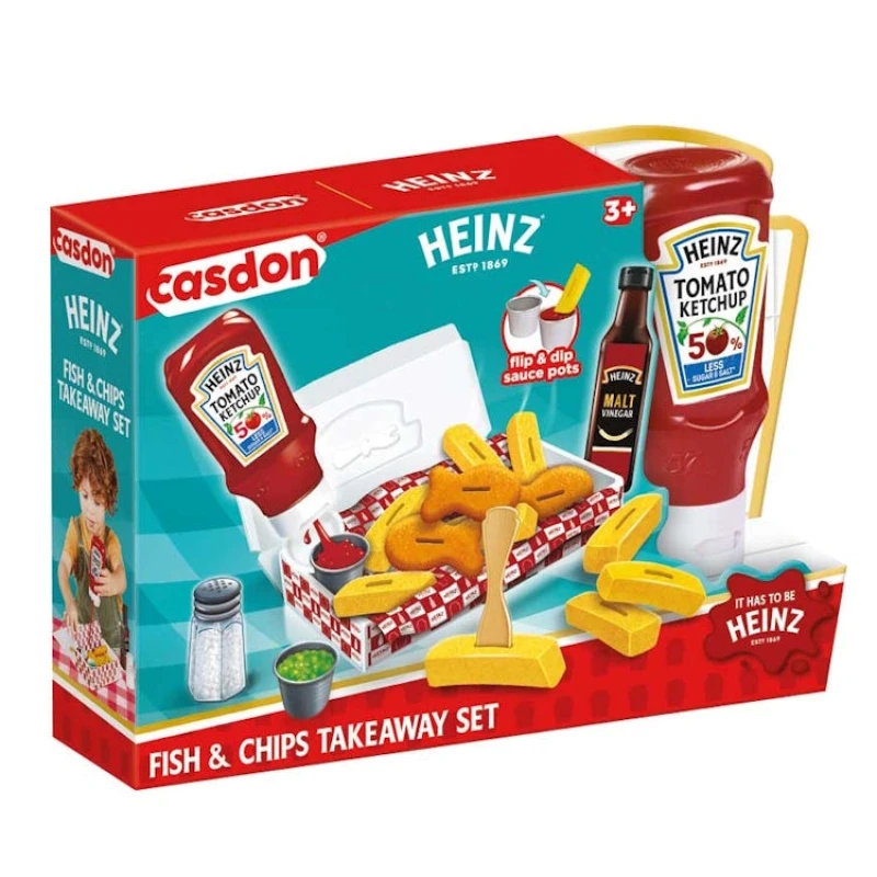 Image of AJ Toys & Books Casdon Heinz Fish & Chips Takeaway Set