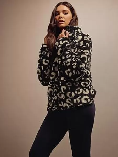 Image of Tall Printed Half Zip Teddy Fleece